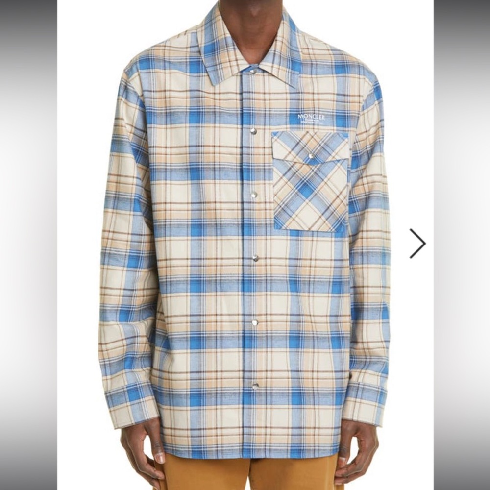 Moncler Checked Logo-Print Shirt